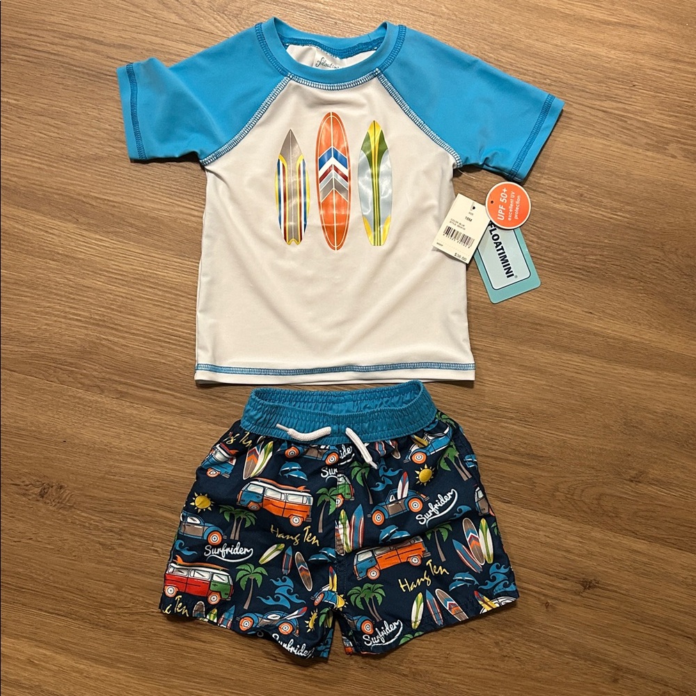 Floatimini Baby Swim Rashguard - Blue and White (PLUS BONUS GIFT 🎁)